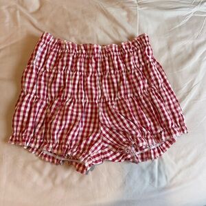 Red and White Gingham Shorts